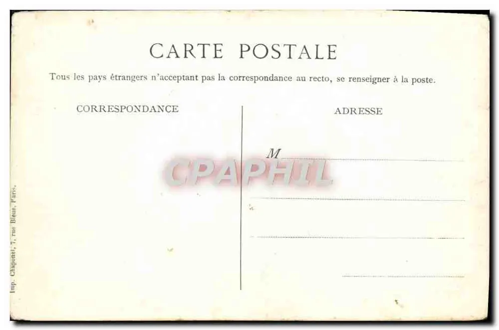 Abreise nach Frankreich — Abreis noch Frankric — Imp. Chaplons, 1, rue Bleue, Paris - Rückseite