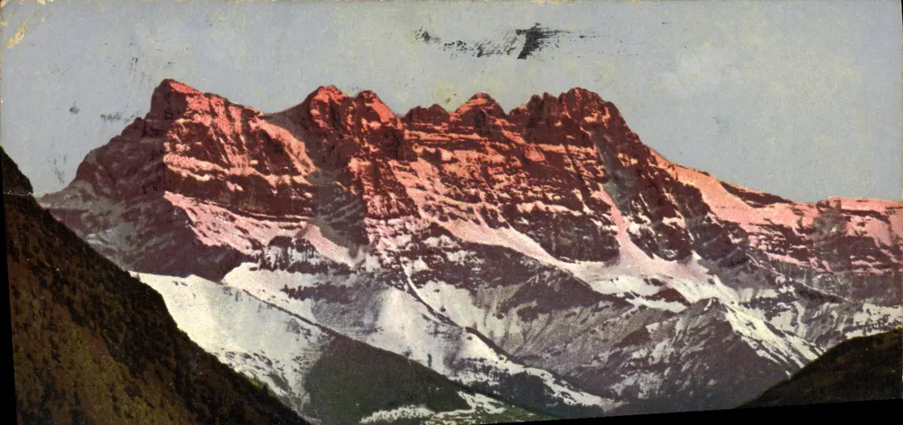 Mont-Blanc — vista panorâmica — Jullien frères, Fot. Editores, Genebra - Frente