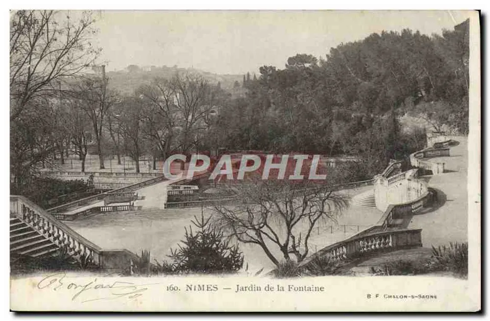 Nîmes — Jardin de la Fontaine — B.F. Chalon-s-Saône, n°160 - Vorderseite