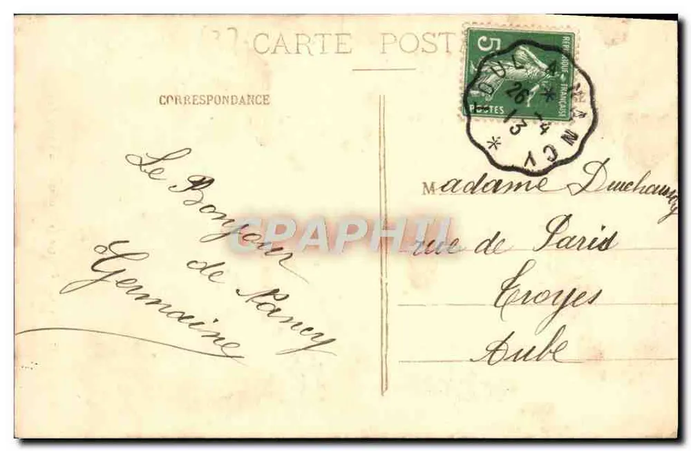Nancy - Estátua de Drouot - Cours Léopold — Impreunidas, Nancy, n°17 - Verso