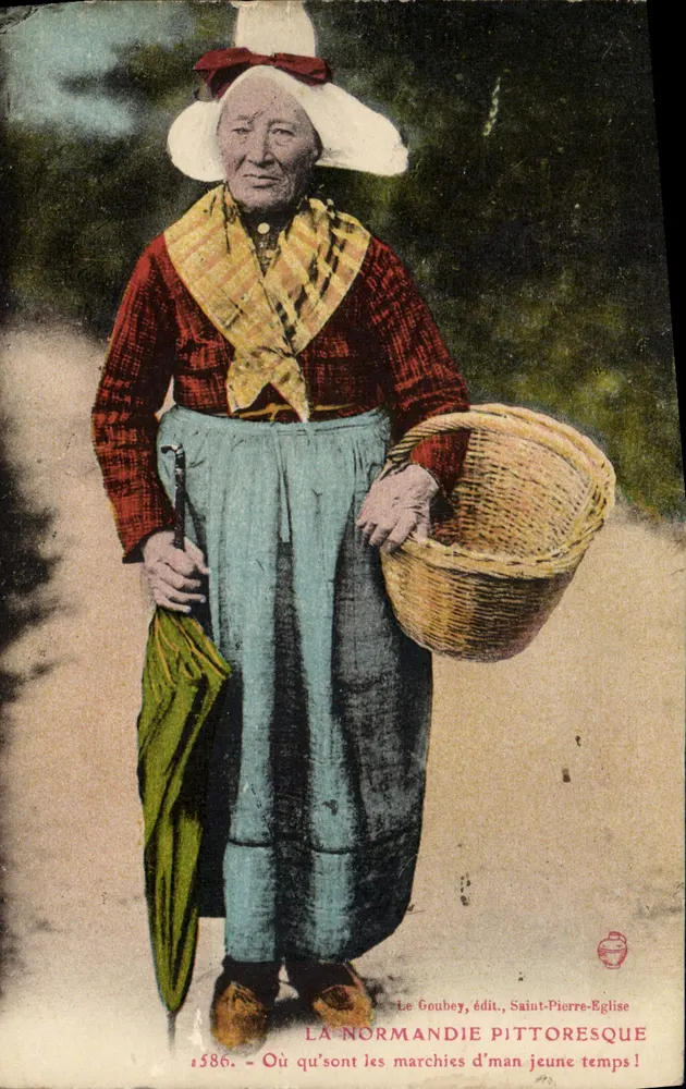 Normannische Frau im traditionellen Kleid — Le Goubey, Verlag, Saint-Pierre-Eglise, n° 586 - Vorderseite