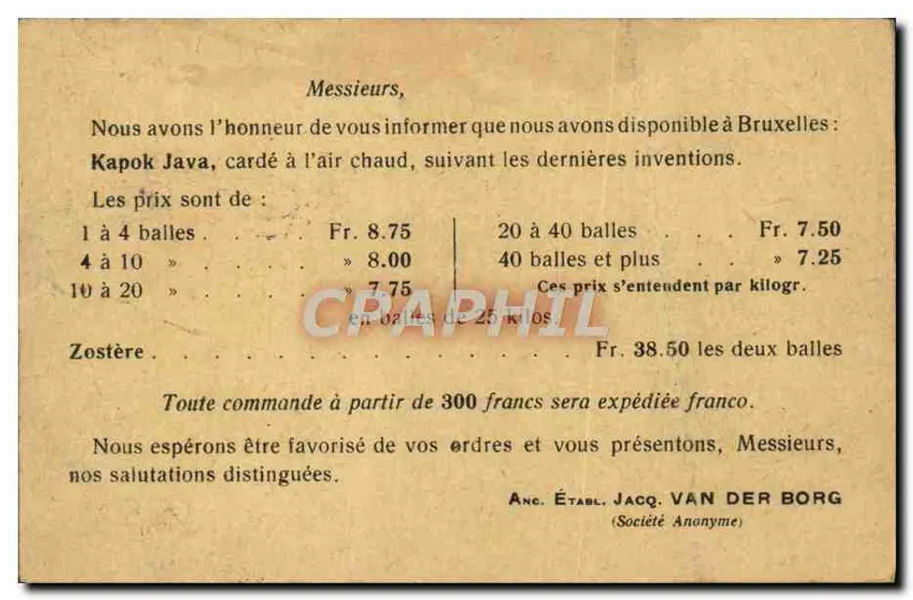 Brüssel — Annonce von Kapok — Verlag JACQ. VAN DER BORG - Rückseite