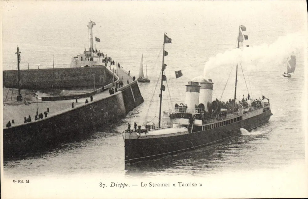 Dieppe — O Steamer « Tamise » — Vve Ed. M. n° 87 - Frente