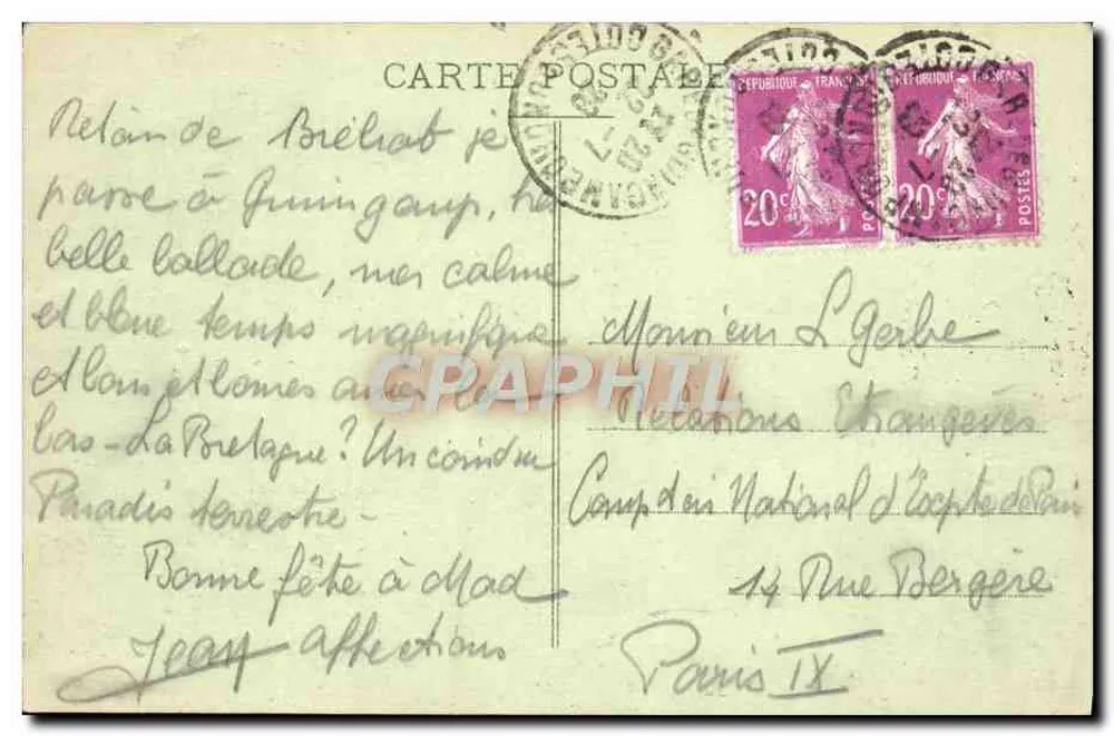 Guingamp — Vue générale — Éditeur anonyme, n° 5109 - Verso