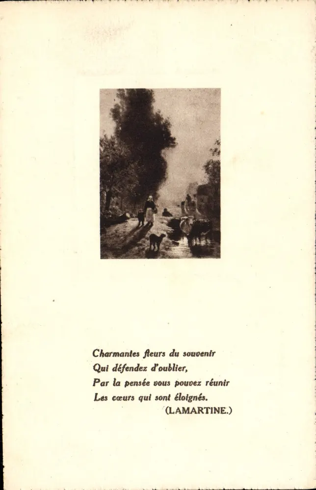 Encantadoras flores do recuerdo — poema de Lamartine — editor L. Allard, Paris - Frente