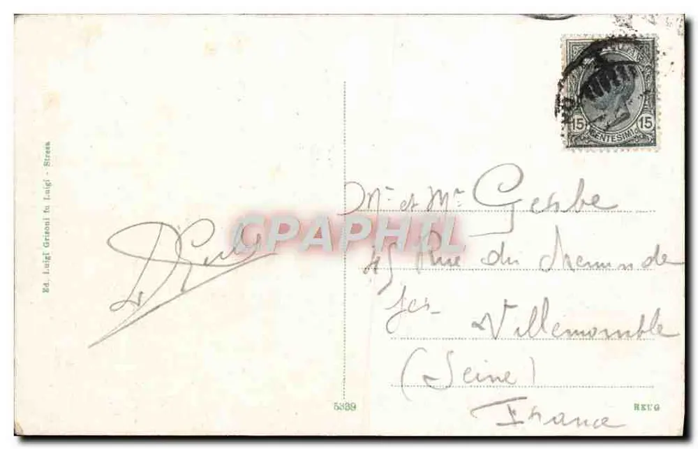 Lago Maggiore — Ilha Bella, Ilha Madre — editor Lauf Gräzoni fu Luigi, n° 5689 - Verso