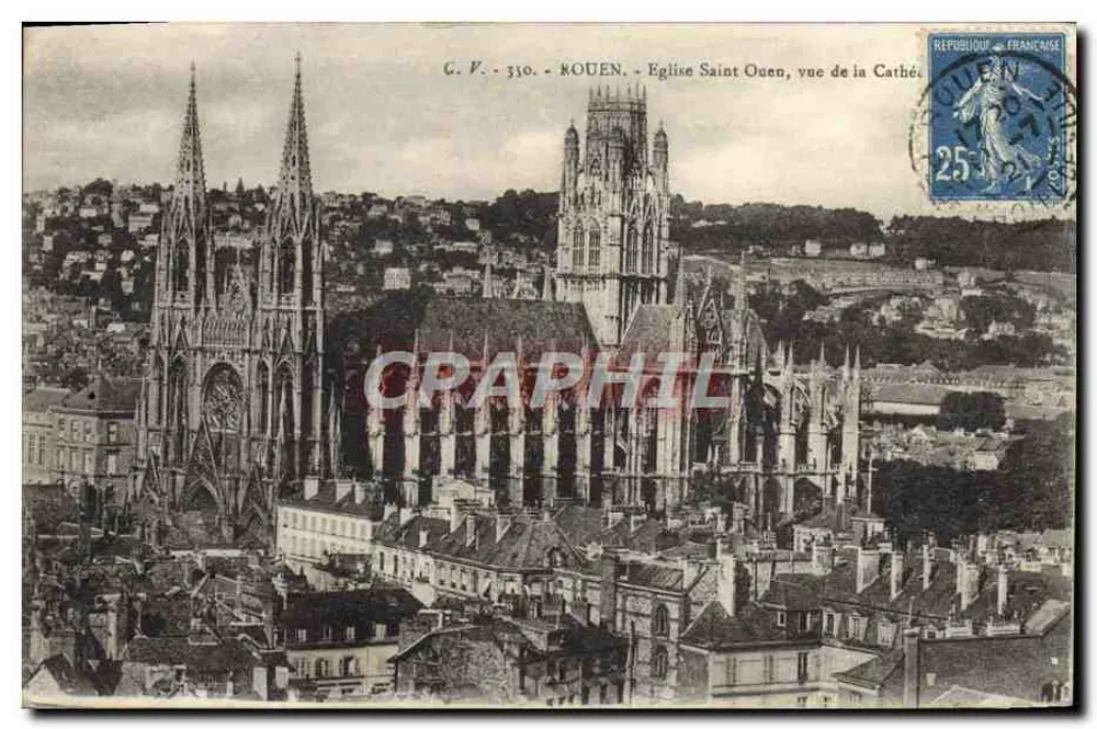 Rouen - Kirche Saint-Ouen, Ansicht der Kathedrale — C.V. 310 — Verlag C.V. - Vorderseite