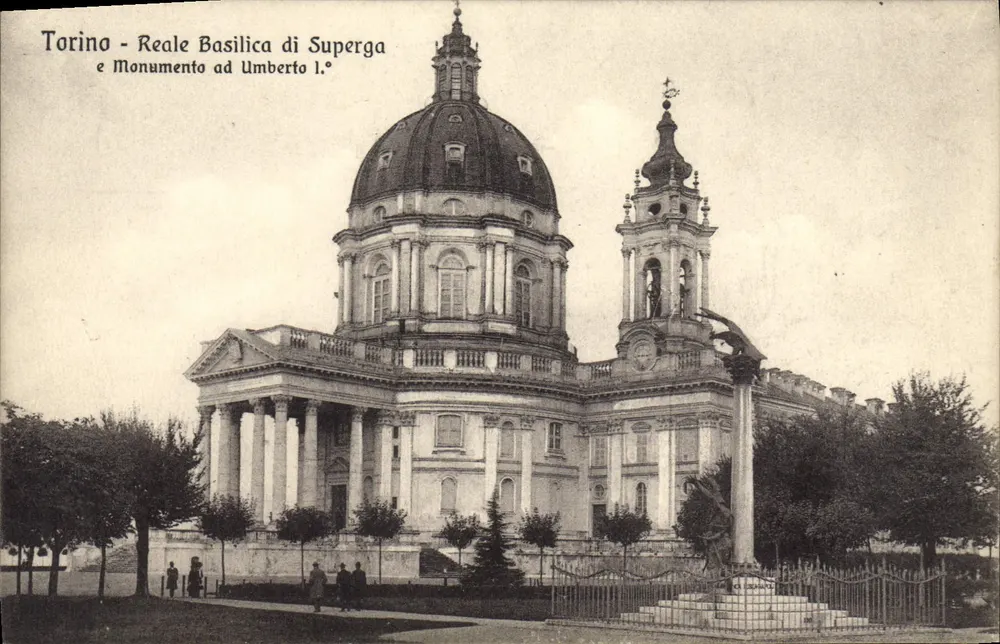 Turin - Königliche Basilika Superga und Denkmal für Umberto I - Vorderseite