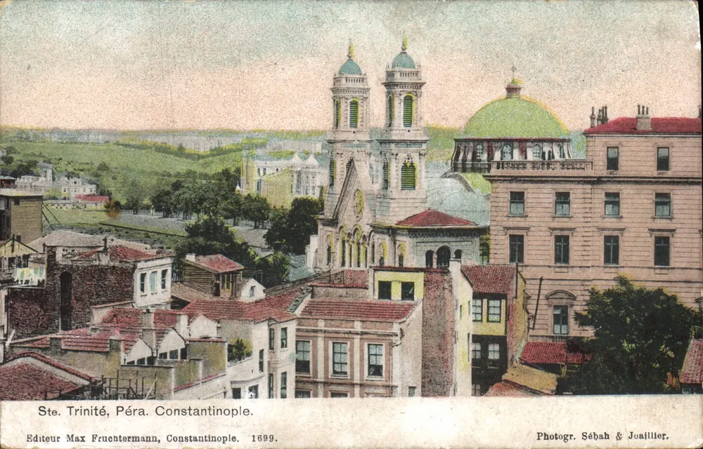 Ste. Trinité, Péra, Constantinopla — Editor Max Frumentmann, Constantinopla. 1699. - Frente