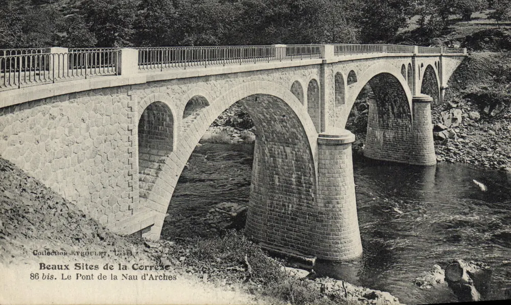 Die Brücke von Nau d'Arches — Beaux Sites der Corrèze — Sammlung Kyroullet, n°86 bis - Vorderseite