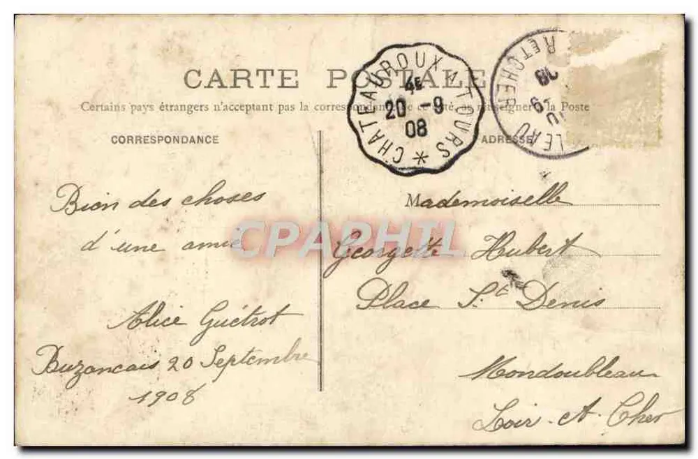 Types du BERRY — Une Marchande de Salade — Collection G.G., Châteauroux - Achterkant