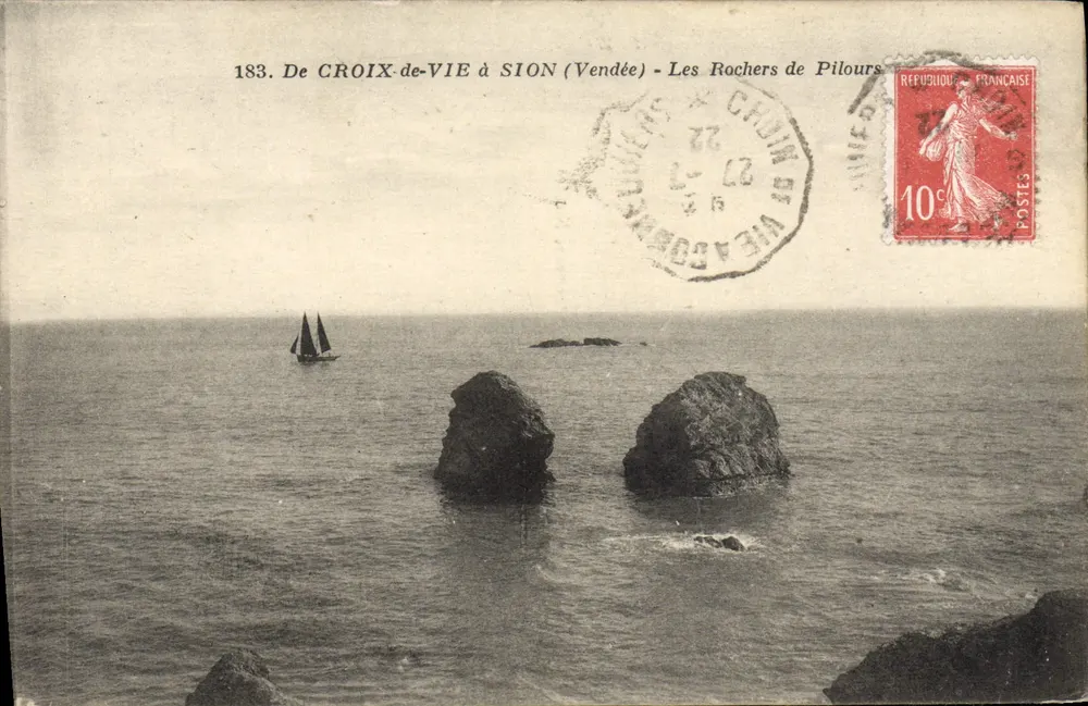 Die Rochers de Pilours — Von Croix-de-Vie nach Sion (Vendée) — J. Nozais, Verlag, Nantes - Vorderseite