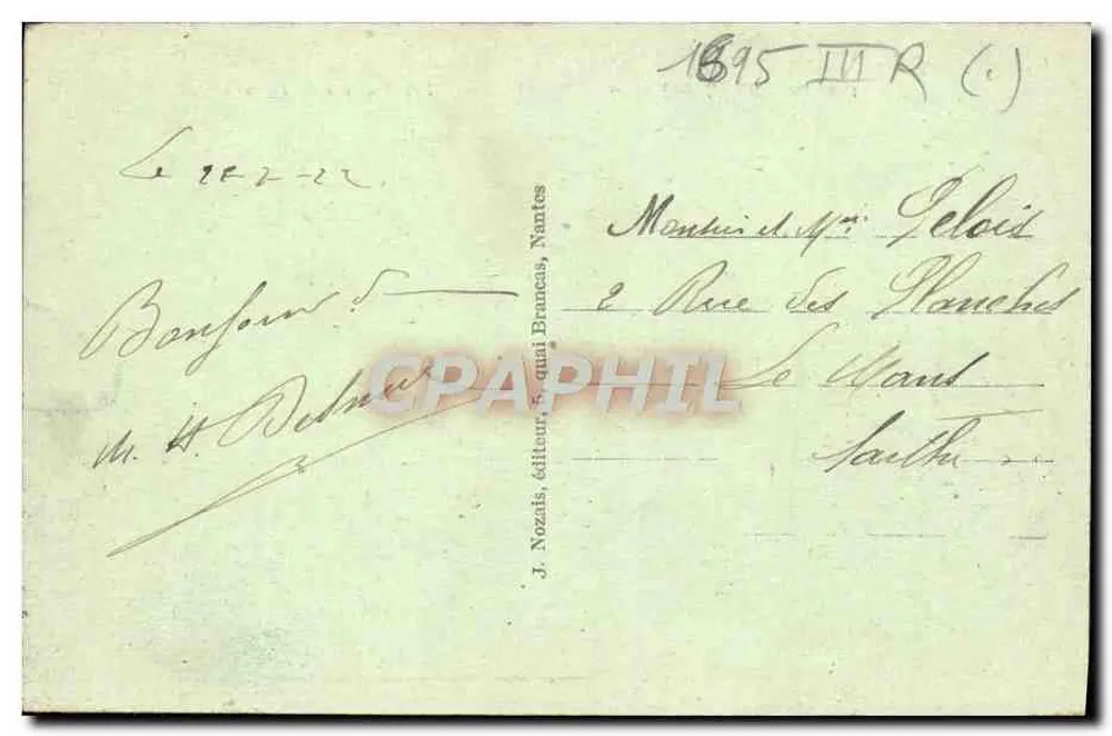 Die Rochers de Pilours — Von Croix-de-Vie nach Sion (Vendée) — J. Nozais, Verlag, Nantes - Rückseite