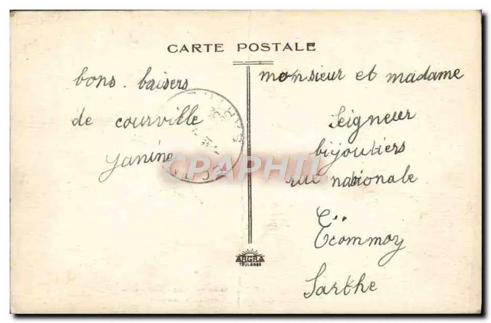 Courville-sur-Eure — École des Garçons — Édition Yve Rivière - Tabac-Journaux - Verso