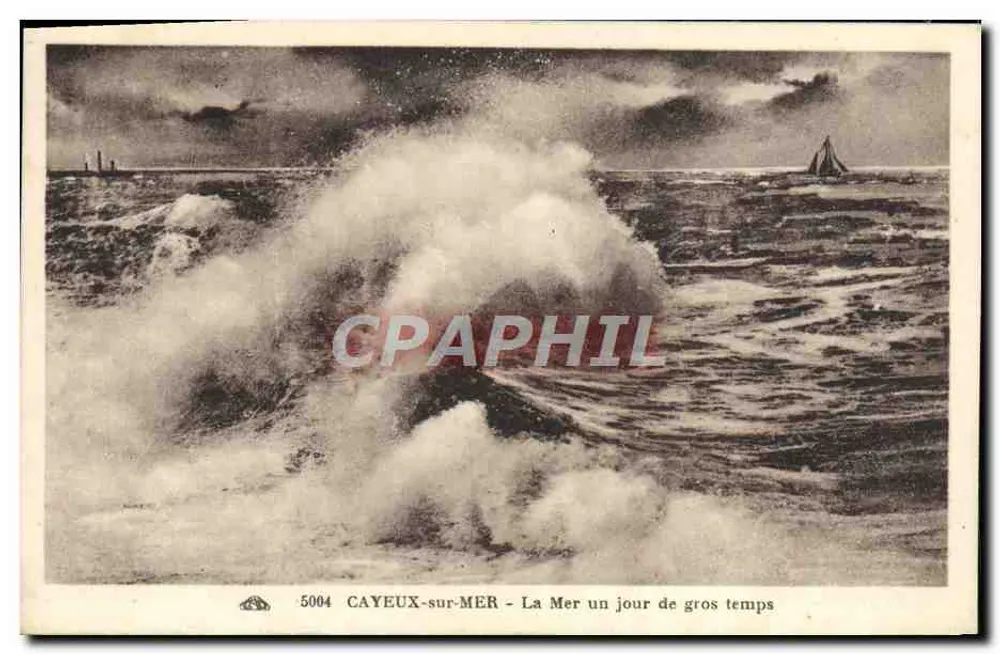 CAYEUX-sur-MER — Das Meer an einem stürmischen Tag — Serie 5004, Verlag Alinéa - Vorderseite