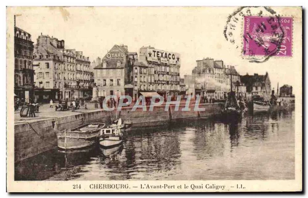 Cherbourg — L'Avant-Port und Quai Caligny — I.L. — n°214 - Vorderseite