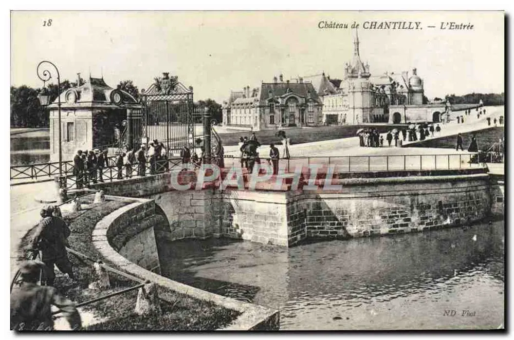 Castelo de CHANTILLY — A Entrada — ND Phot - Frente