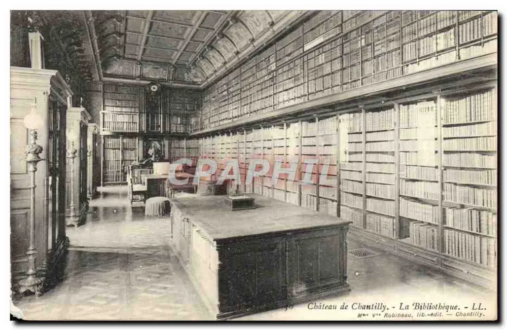 Castelo de Chantilly - A Biblioteca — M. V. Robineau, lib.-editora - Chantilly - Frente