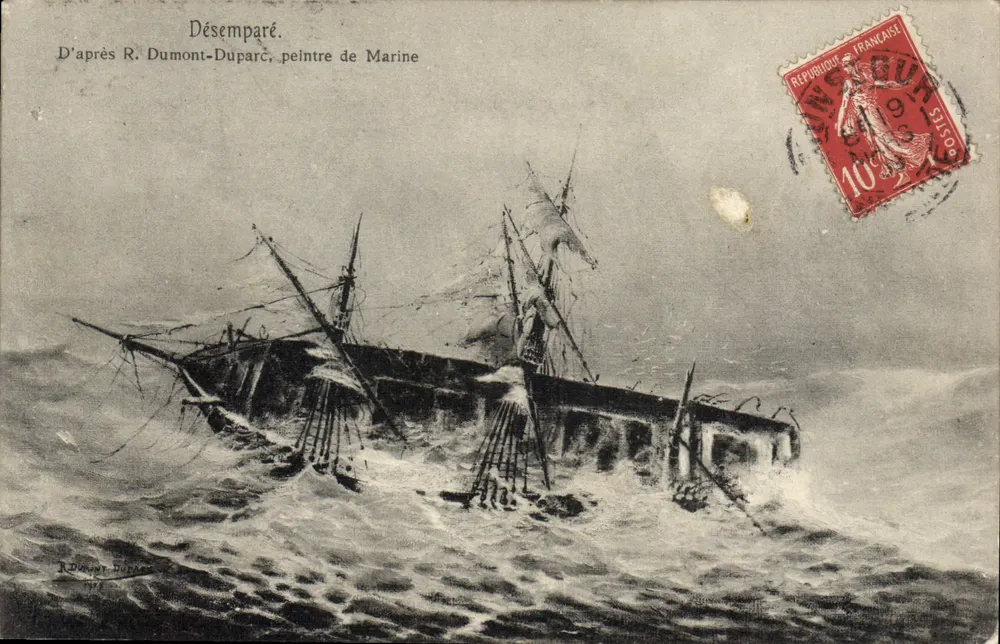 Verzweifelter Schiffs — Illustration nach R. Dumont-Duparc — Verlag nicht sichtbar - Vorderseite
