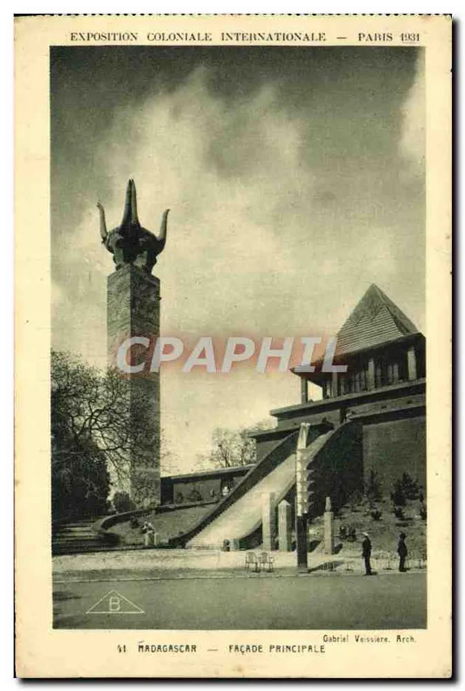 Madagaskar — Hauptfassade — Internationale Kolonialausstellung — Paris 1931 - Vorderseite