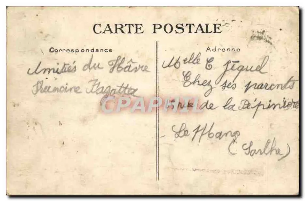 paquebote "DE GRAVE" — características técnicas — G. F., Le Havre - Verso