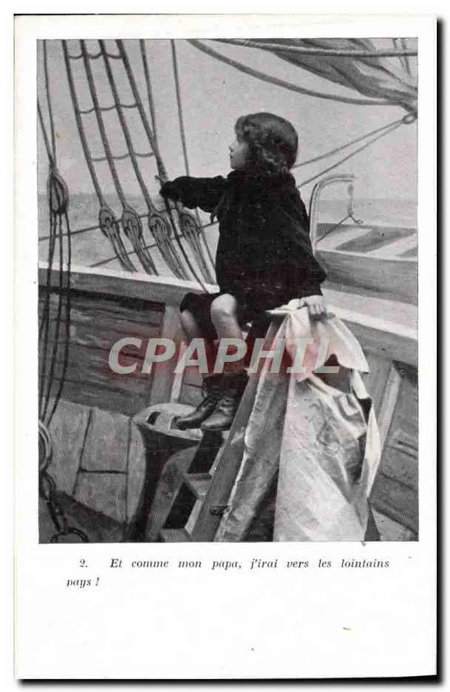 Kind auf einem Segelboot — Illustration — Verleger nicht sichtbar - Vorderseite