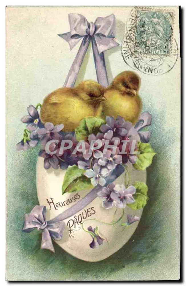 Ostern — Vögel und Veilchen — Verlag nicht sichtbar - Vorderseite