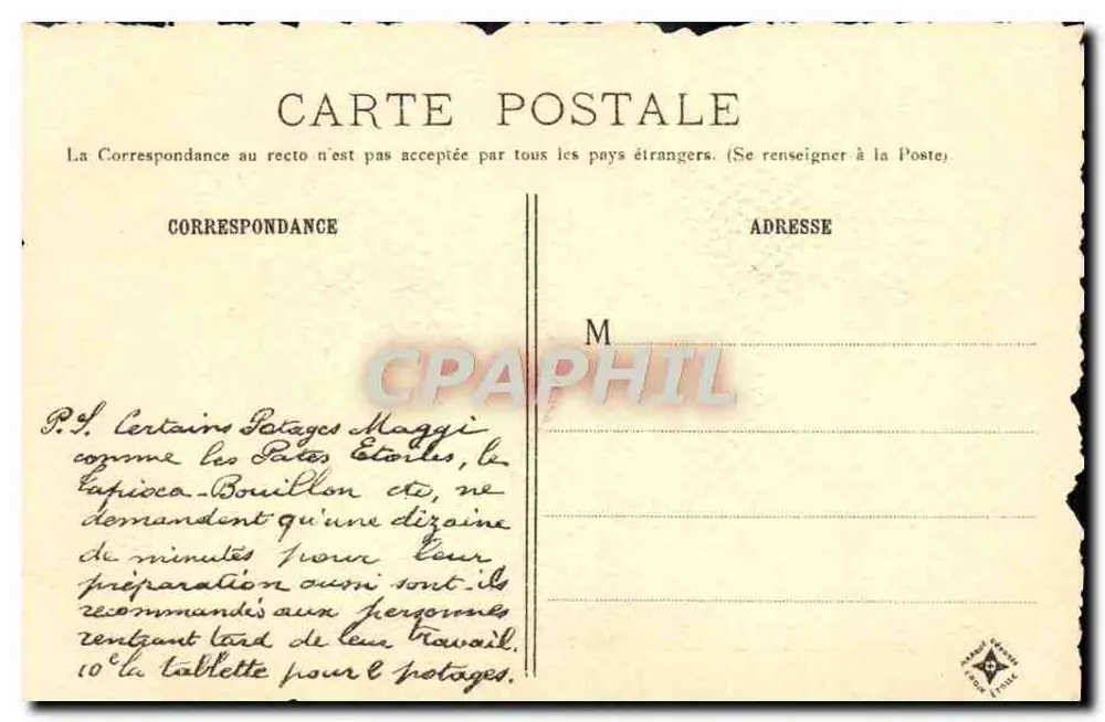 Altes Paris — Rue Saint-Vincent (Montmartre) — Sammlung Maggi, veröffentlicht von G. Fraipont - Rückseite