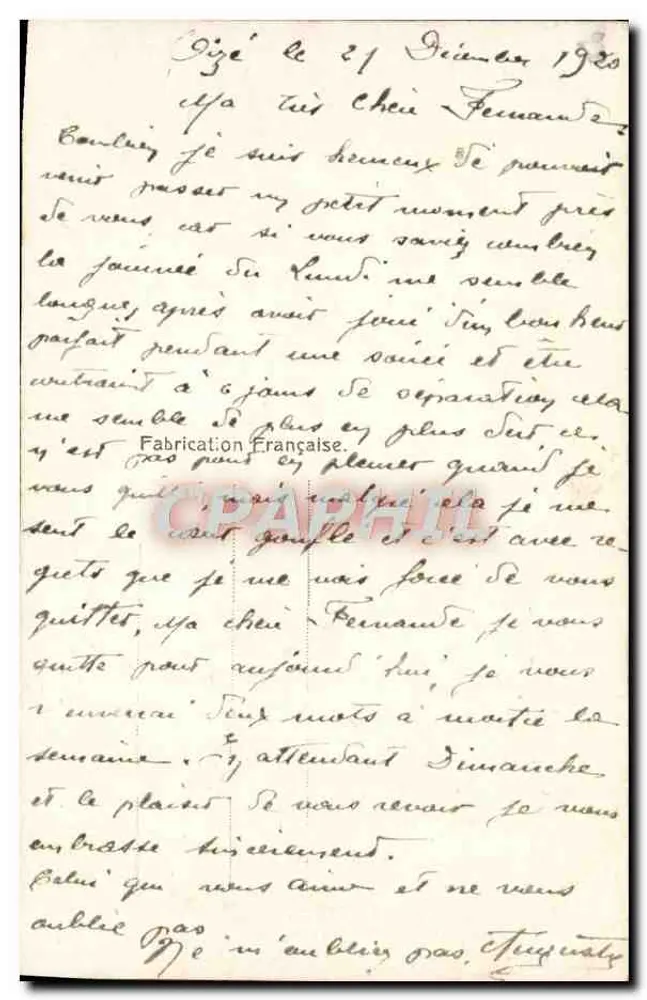 Liebespfad — Kusspfad — Langsam fahren — Dix Paris 1727 - Rückseite