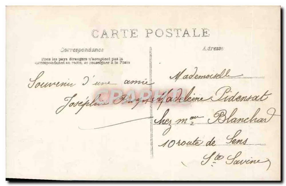 Junge Frau in einem Blumenkorb — Frohe Neujahr — Verlag L.L.6 - Rückseite