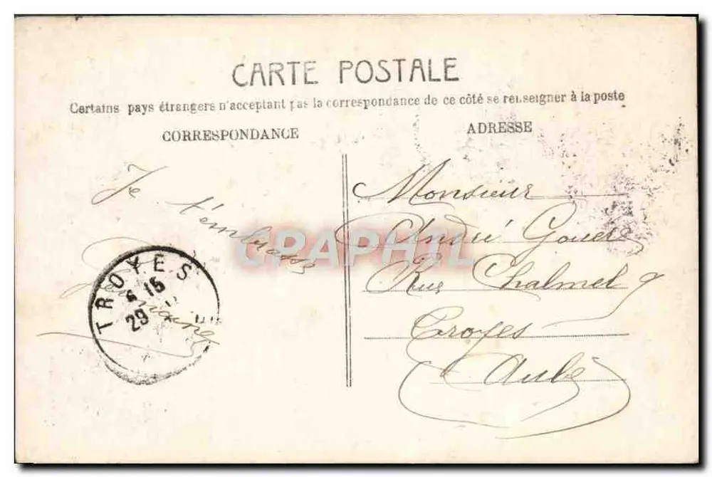 Jeune femme avec bouquet de fleurs — Bonne Fête imprimé en calligraphie — éditeur M.F. n° 882 - Rückseite