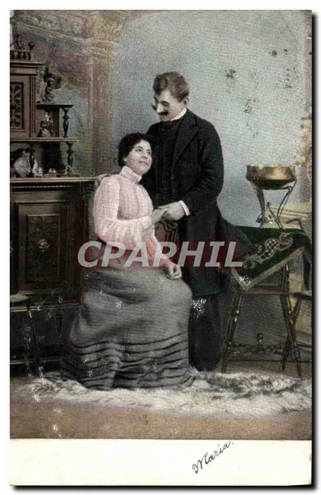 Paar in einem Innenraum - Verlag Maria, Nr. S.4100 - Vorderseite