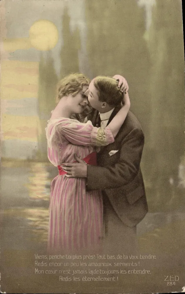 Couple amoureux — scène romantique — ZED 284 - Recto