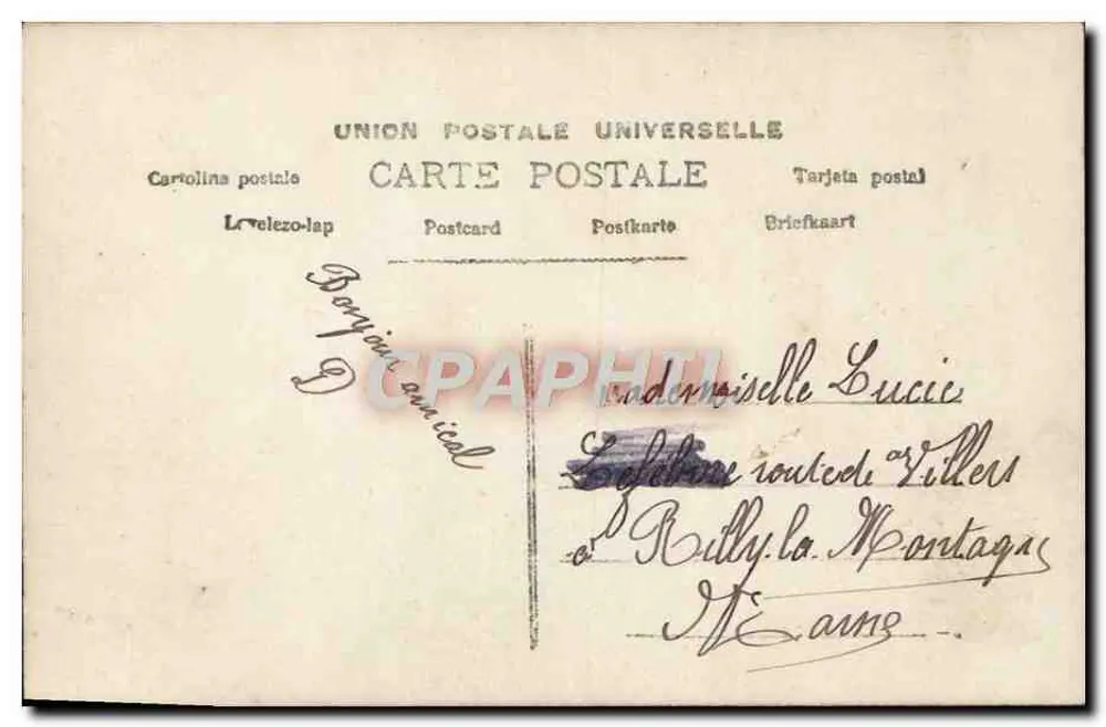 Couple dans les bois — poème romantique — H.K.C. n°3151 - Verso