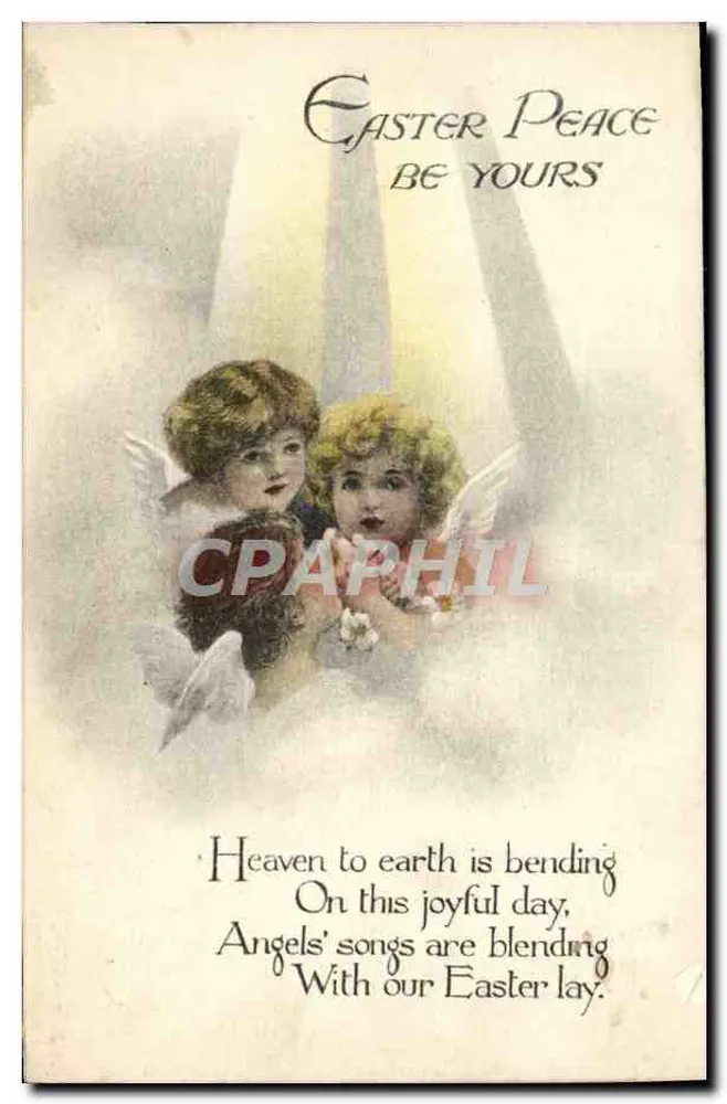 Anges chantant — scène de Pâques — éditeur TUCK'S POST CARD - Frente