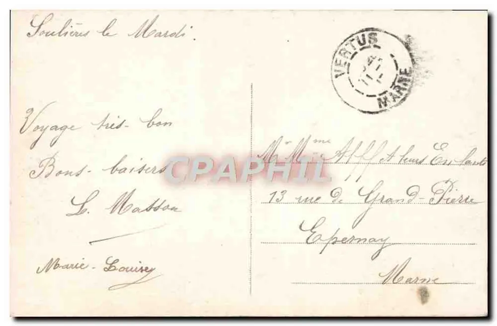 Menina com coroa de rosas — editor A.N. Paris, n° 1237 - Verso