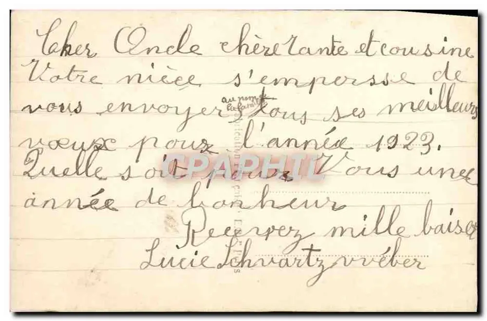 Menina segurando um buquê de flores — Boa Ano — Editor E.R. Paris, n° 538 - Verso