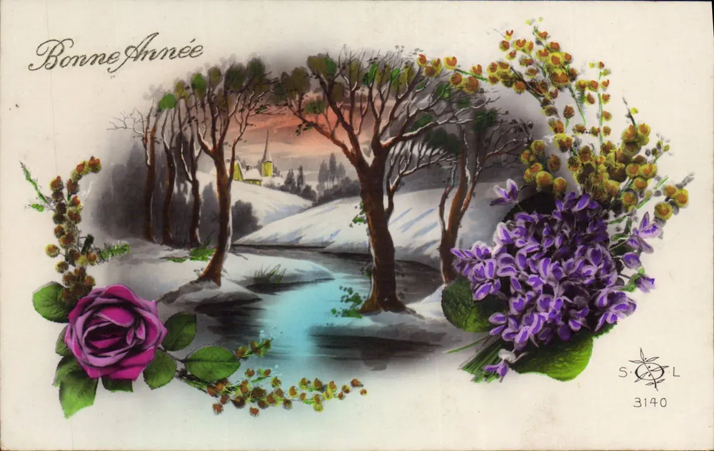 Winterlandschaft mit Blumen — S.O.L. 3140 - Vorderseite