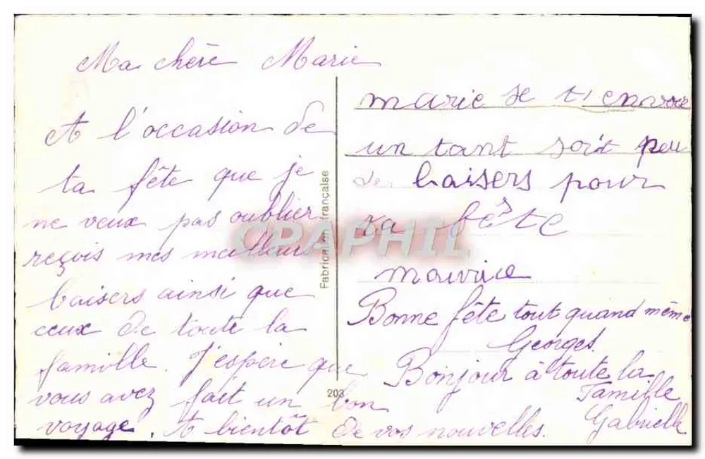 Kwitki mleczu — Szczęśliwego Dnia — Wyprodukowana we Francji - Rewers