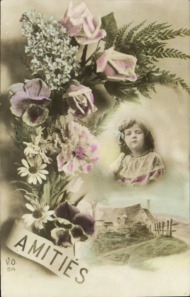 Flores e criança — Amizades — V.O. n° 514 - Frente