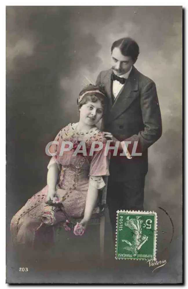 Paar im Studio — Photographie — unbekannter Verlag, Nr. 203 - Vorderseite