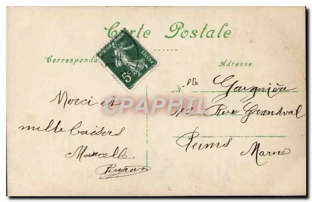 Duas jovens com uma árvore de rosas — Lembrança de Aniflé — editor Aniflé, n° 3364/4 - Verso