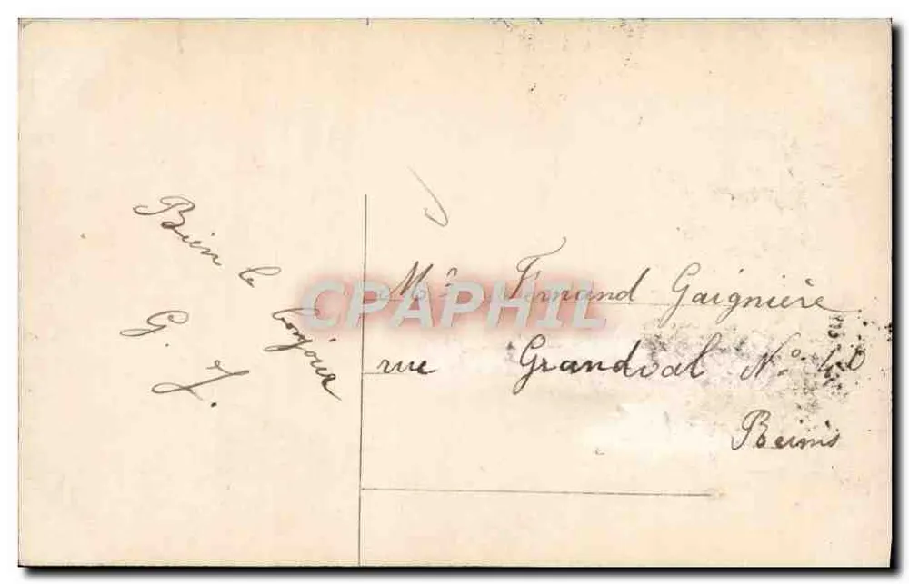 Menina com cesta de rosas — cartão postal francês — editor não visível - Verso
