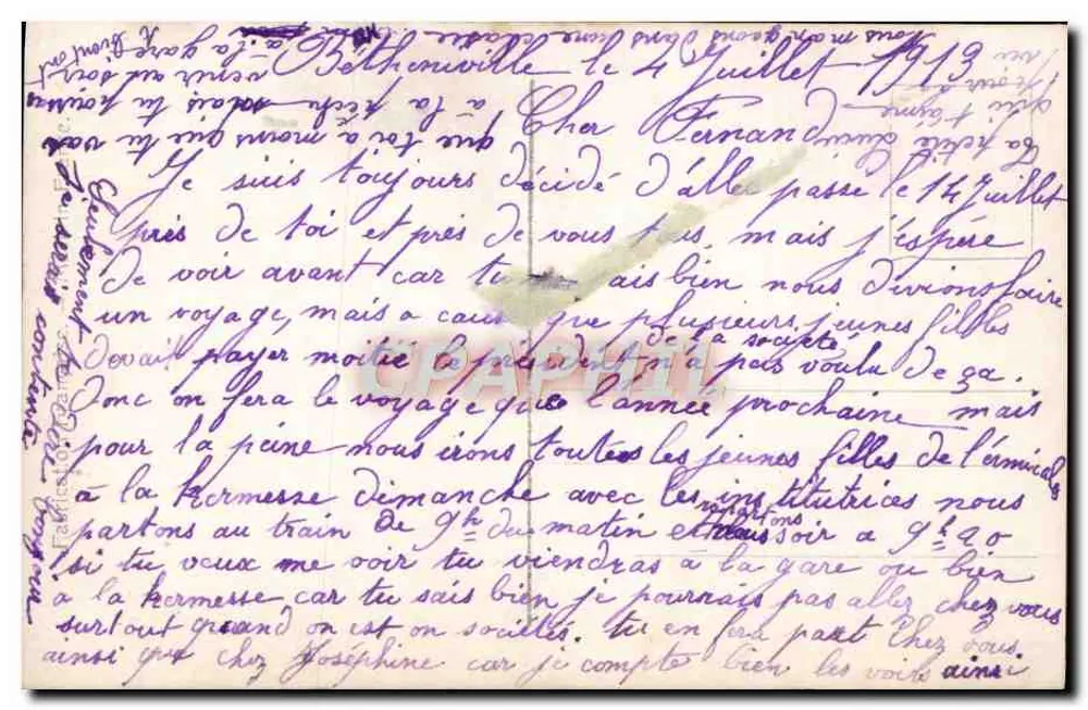 Coup de cœur — junges Paar mit Blumenstrauß — REX 4467 - Rückseite