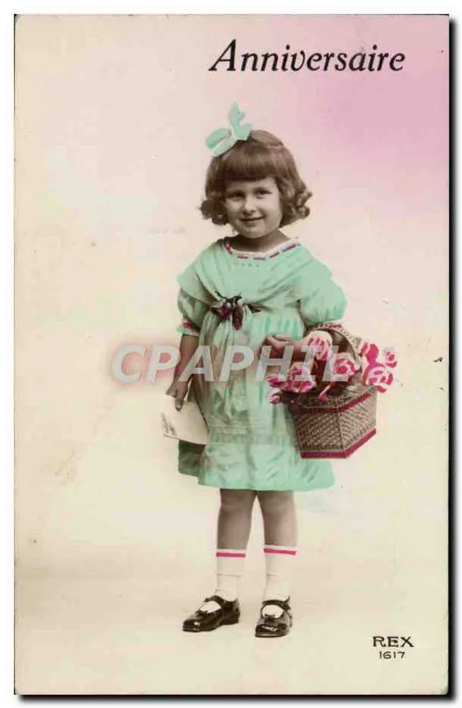 Menina com vestido verde — Aniversário — REX 1617 - Frente
