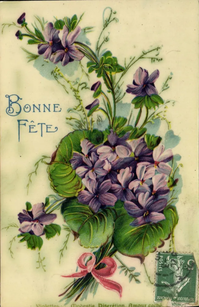 Violeta — Modestia, Discrição, Amor oculto — K.F. editores, Paris, Série 1900 - Frente