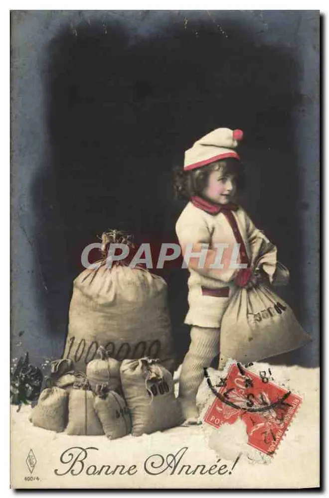 Kind im Weihnachtsmann-Kostüm — Geschenksäcke — Verlag '400/14' - Vorderseite