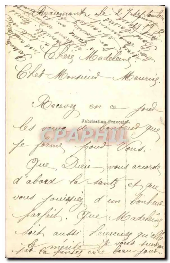 Paar in einem Blumenrahmen — E.M. 407 — Verlag E.M. - Rückseite
