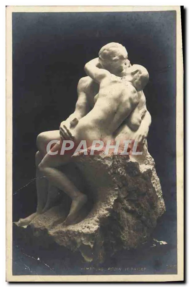 Le Baiser — sculpture de Rodin — éditeur Kempfburg & W. Reiser - Frente