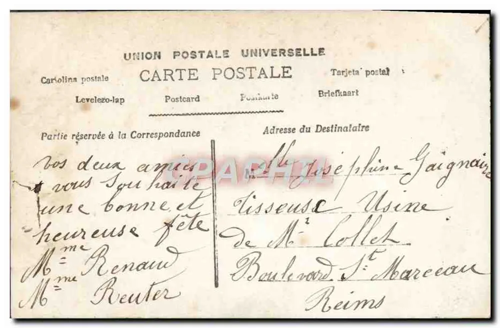 Frau in rosa Kleid und Spitze — Blumendekor — Verlag E.N. n°224 - Rückseite